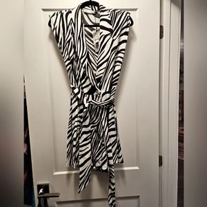 Zara Belted Zebra Print Jumpsuit Dress, size L